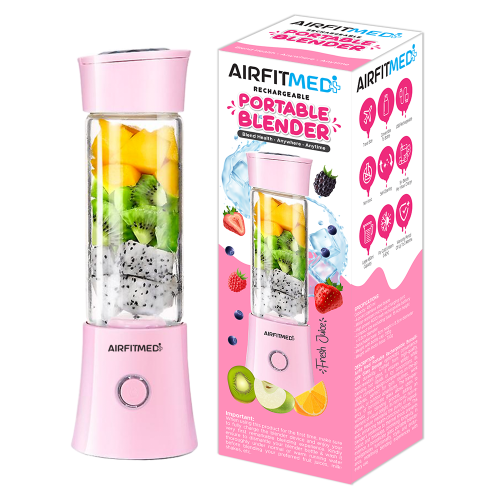 AIRFIT MEDI PORTABLE RECHARGEABLE BOROSILICATE GLASS BLENDER - BABY PINK